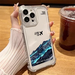 Clear TPU Phone Case with Air Travel Map Design - Soft Silicone Cover for iPhone 12 Pro Max (A802)