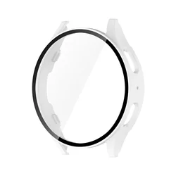 Premium All-Around Screen Protector with Hard PC Bumper for Galaxy Watch FE 40mm (White)