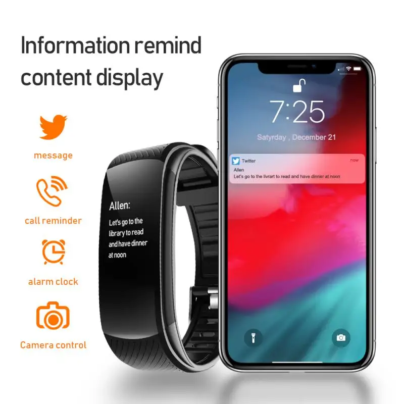 Nuovo Braccialetto Fitness Misurazione Della Pressione Sanguigna Pedometro Smart Band Hear Rate Monitor Impermeabile Health Fitness Tracker Watch
