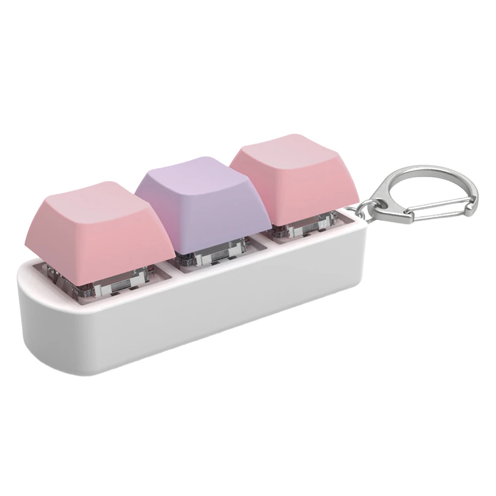 Tri-Key Mechanical Fidget Clicker and Stress Reliever Keychain