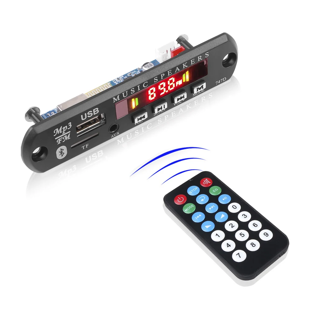 Bluetooth 5.0 MP3 Decoder Board DC 9V-12V FM Radio Module Wireless Car Music Player Support USB AUX TF Card Car Kit mp3 music player car music player car multimedia player car radio player car radio