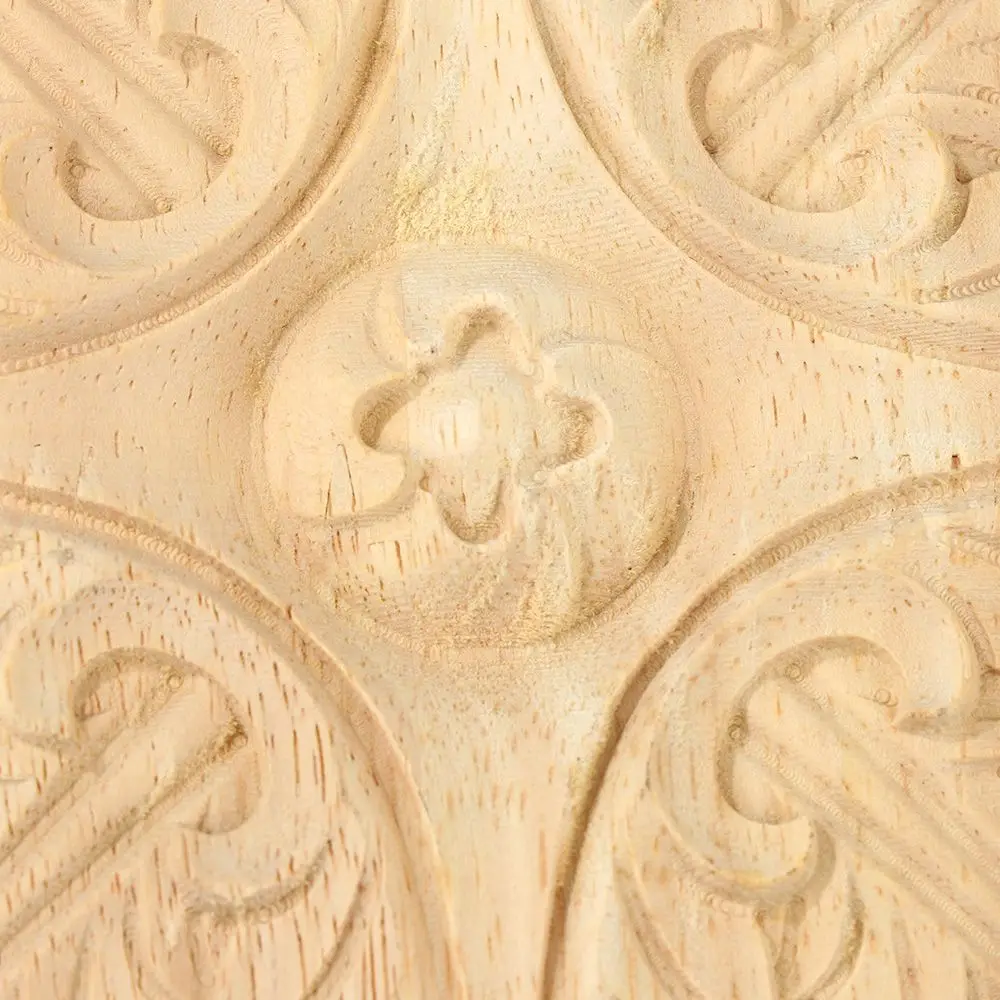 Natural Floral Carved Wooden Decorative Figurine Craft Frame and Corner Applique