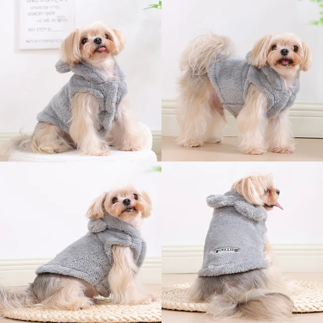 Soft Fleece Pet Dog Clothes Cute Hoodie Coat For Small Medium Dogs Cats Autumn Winter Puppy Hooded Jacket Sweater Pug Apparel 5