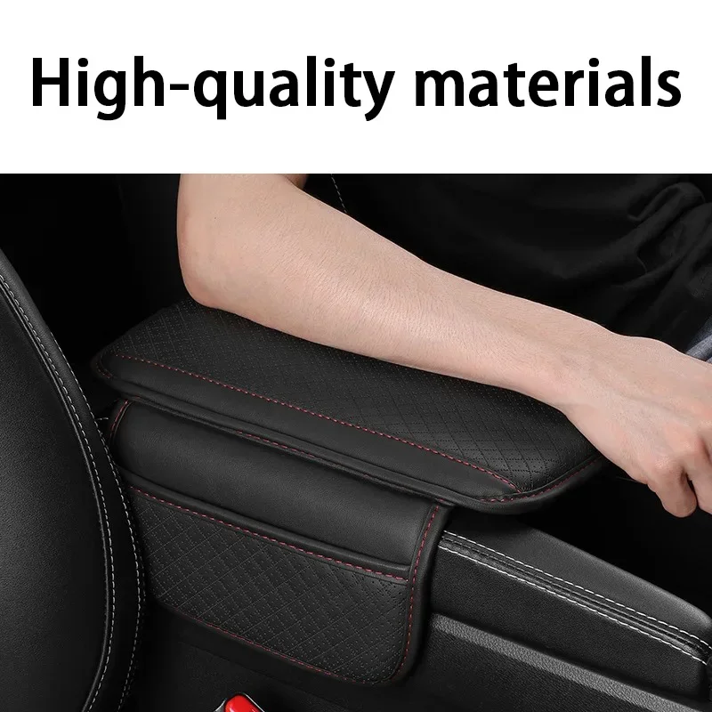 Universal PU Leather Car Arm Rest Cushion - Breathable, Anti-Scratch Center Console Protector