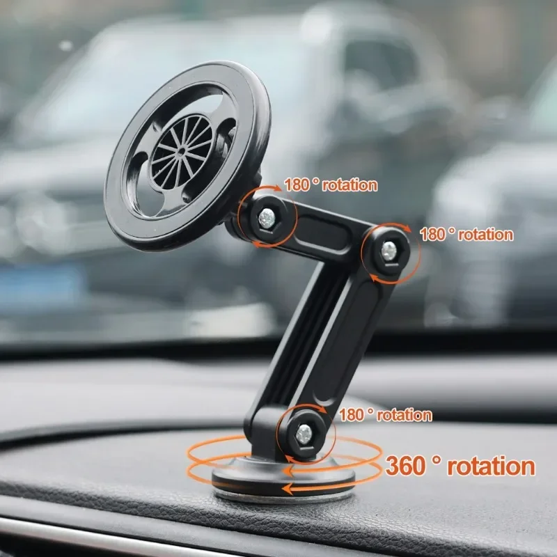 Car Magnetic Phone Holder 360&deg; Rotatable Universal Magnetic Suction Auto Instrument Panel Suction Navigation Support