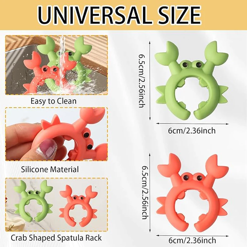 1/2/4/6PCS Silicone Spatula Rack Anti Scalding Overflow Clip Spoon Holder Mobile Universal Storage Shovel Rack Kitchen Gadget