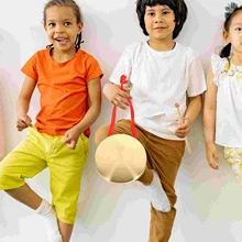  Gong Copper Percussion Musical Instrument Wood Chinese Cooper Hand Child Company Opening Jing Gong Hand Gong (Random Rope) 