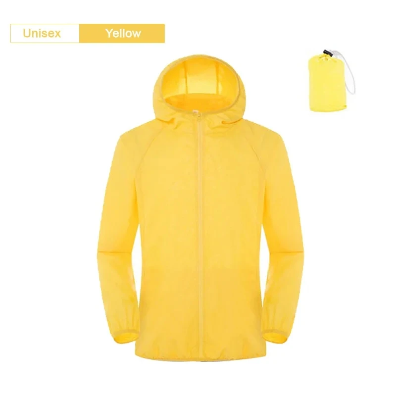 Unisex Waterproof Windbreaker Jacket - Lightweight Rain and Sun Protection