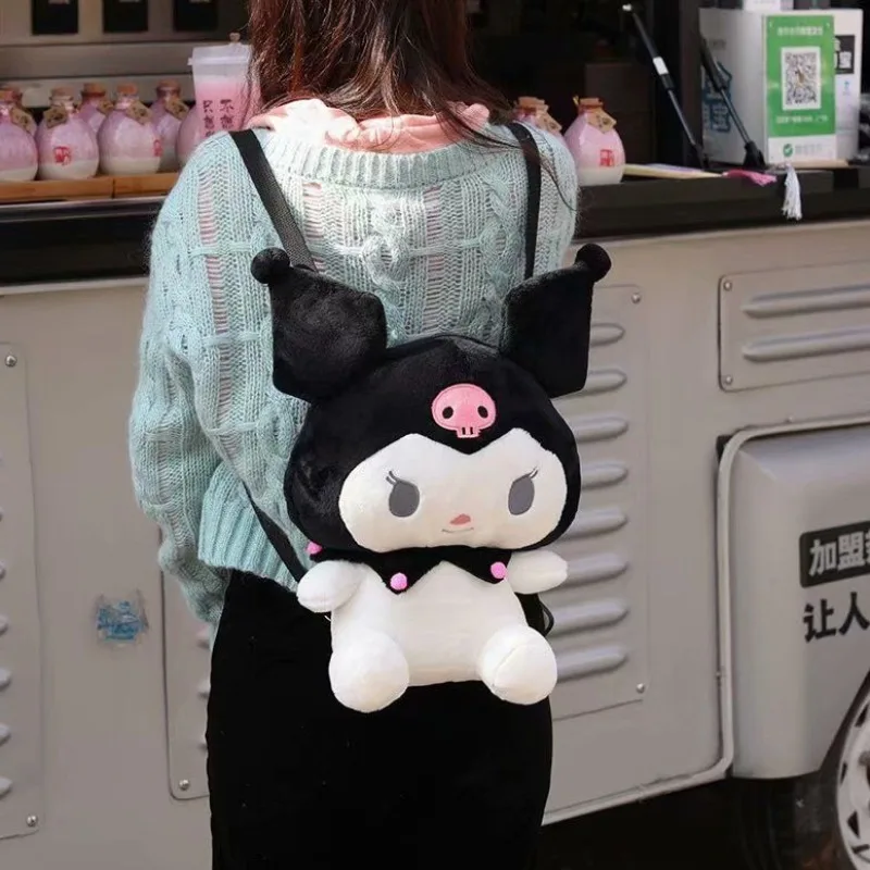 

MBTI Kuromi Cartoon Backpack Cute Plush Kawaii Casual Small Doll Sweet Backpack Lolita Jk Harajuku Daily 2024 Fashion Girls Bag