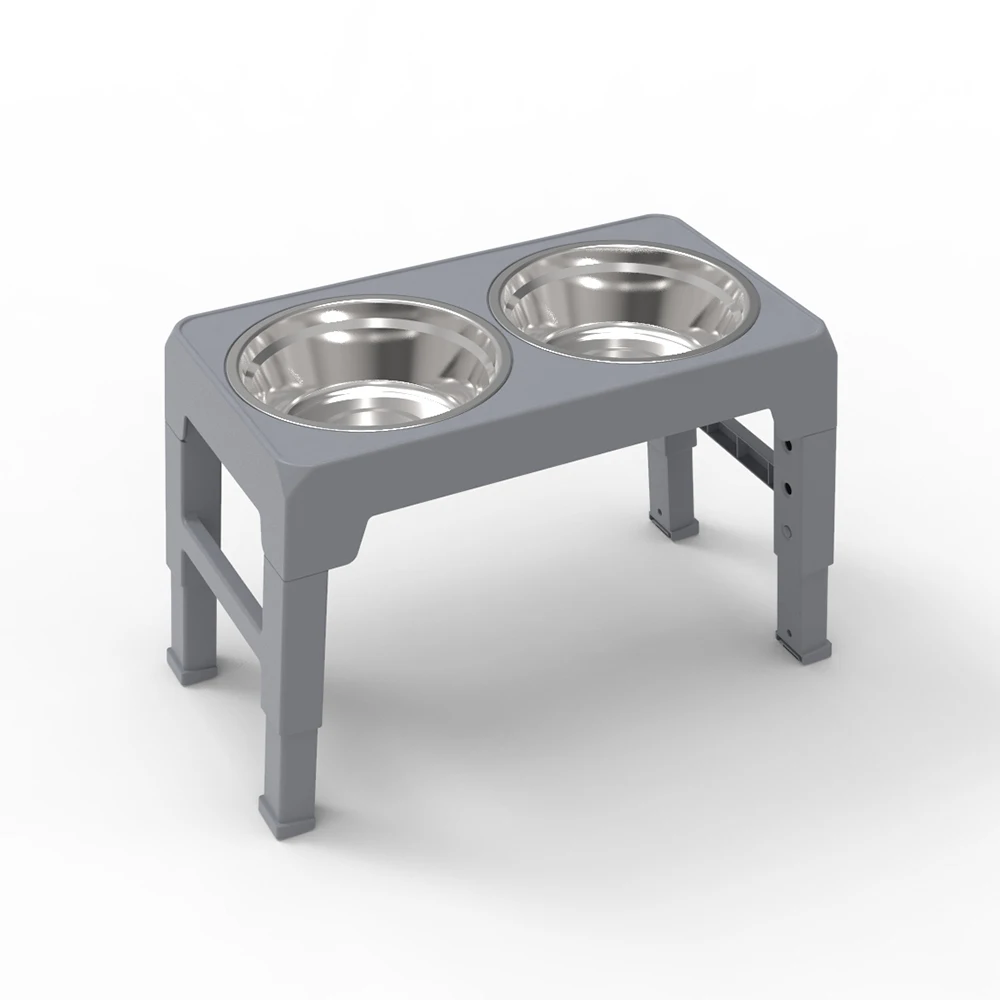 Elevated Dog Bowls with Adjustable Height, Food and Water Bowl, Double Bowls,  Standing Dog Bowl for Medium Large Dogs, Stand Lif - AliExpress