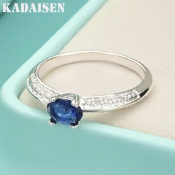 Elegant Blue Zircon and 925 Sterling Silver Ring for Women - Perfect for Weddings and Parties (Silver)