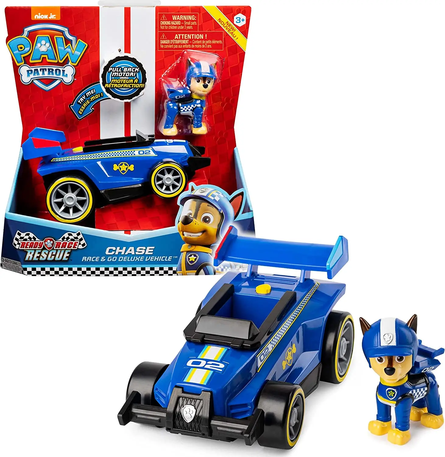 2023 Nuovo Originale Paw Patrol Ready Race Rescue - Race & Go Deluxe Chase Skye Vehicle & Figure Model Toy Regalo Di Compleanno Per Bambini