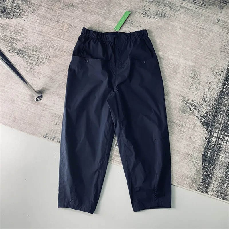 Lightweight Elastic Waist Sports Pants Casual Monochromatic Ice Silk Quick Drying Outdoor Trekking, Fishing Camping Longs Summer