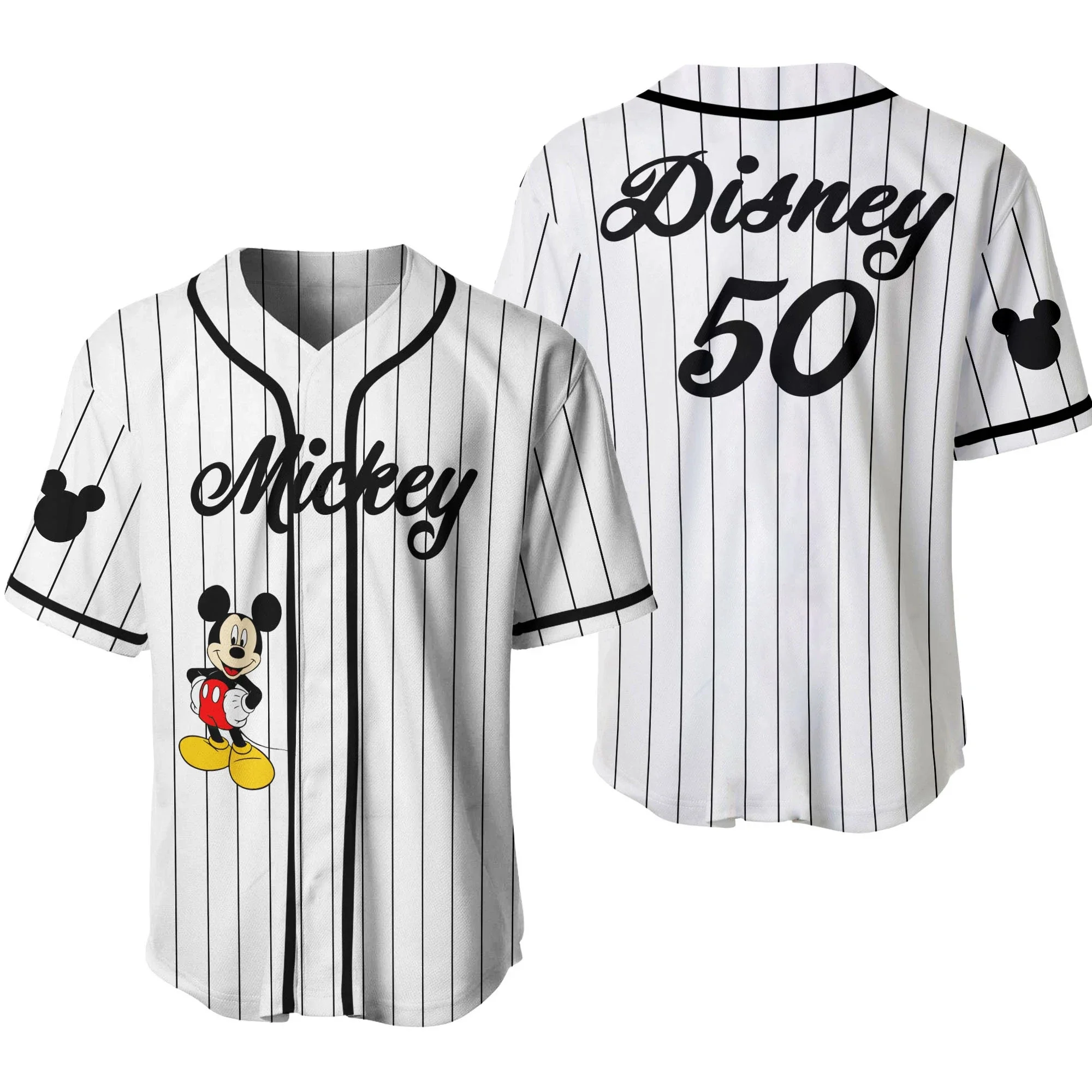 thumbnail image 1 of Camisetas de béisbol de dibujos animados de Mickey Mouse de Disney MINISO para niños adultos, camisetas de manga corta de moda de gran tamaño en 3D de Minnie, 1 of 5