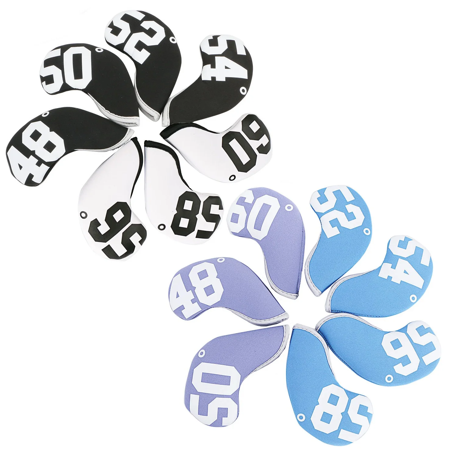 

7Pcs Neoprene Golf Club Iron Headcover Set with Numbers Printed 48 50 52 54 56 58 60 Degree Golf Iron Club Head Covers Protector