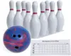 Sports Bowling Set: Rubber Ball & Plastic Pins for Training, Model:BPSET 1