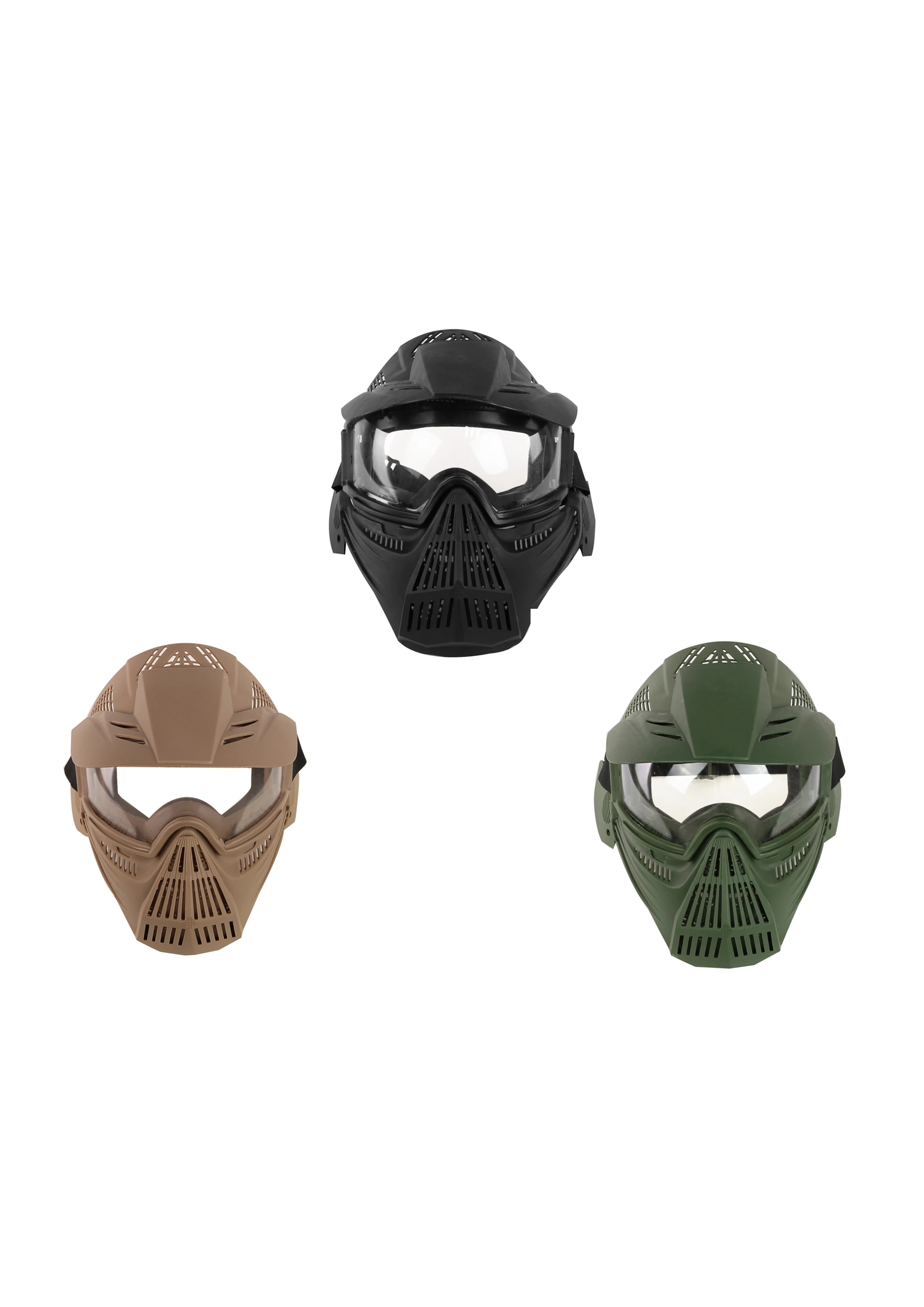 

1X CS Mask Full Face CS Game Airsoft Mask Black Green Brown Tactical Paintball Face Guard Protector