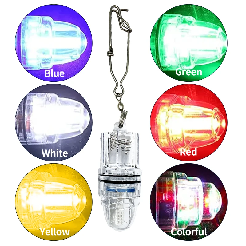 2 PCS Deep Drop LED Fishing Light with Clip Underwater Fish