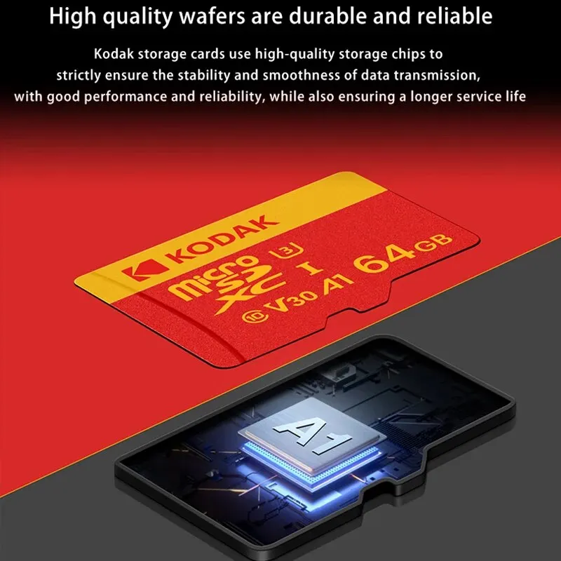 KODAK ũ SD ī RED ޸ ī  32GB MicroSDHC 64GB MicroSDXC MicroSD C10 A1 TF ÷ ī Cartao De Memoria