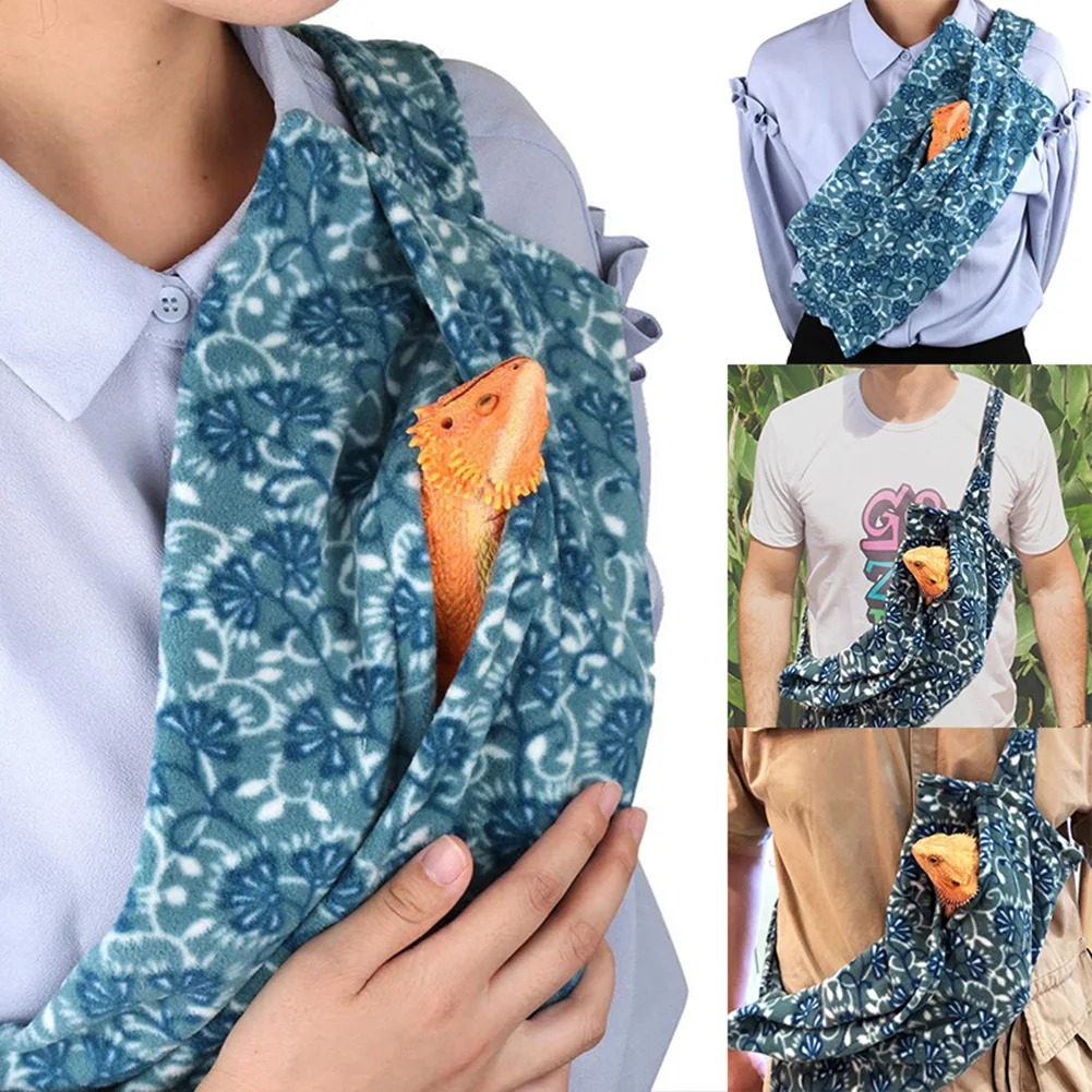 Adjustable Reptile Sling for Bearded Dragons Lizards and Small Pets Carrier to Prevent Them Falling |