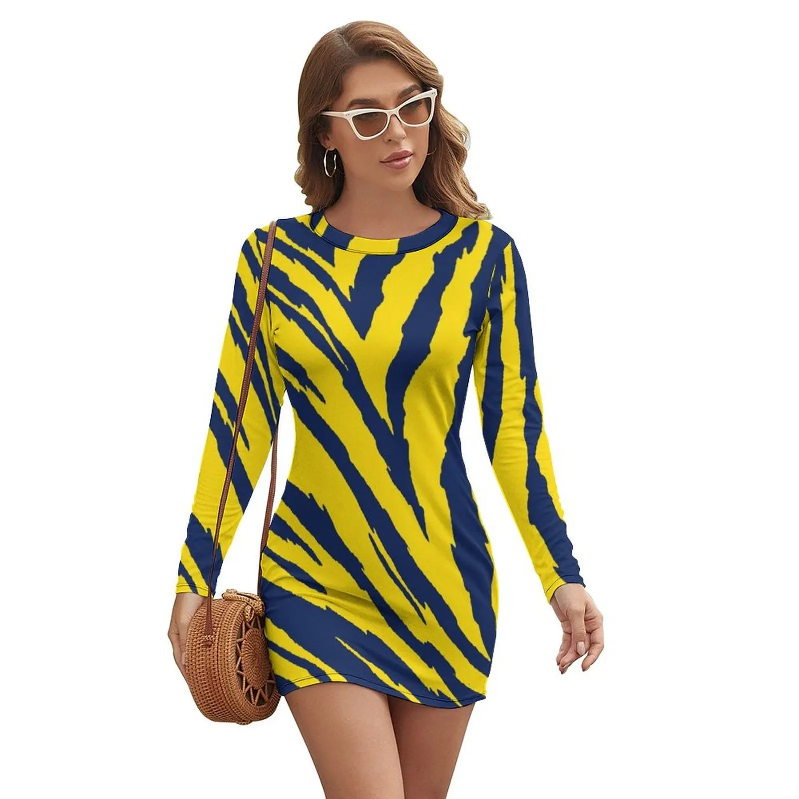

Blue and Yellow Tailgate Swag - Claw Marks Long-sleeved Dress ceremony dresses clothes for woman