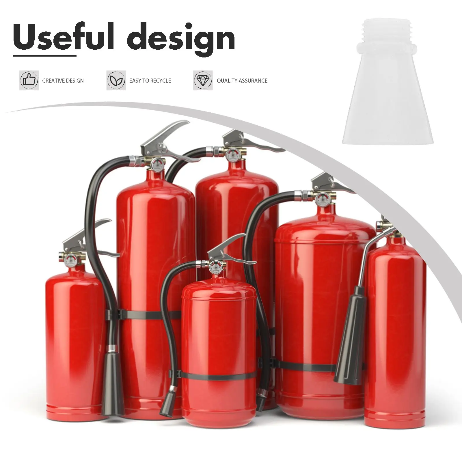 50 Pcs Fire Extinguisher Accessories Wide Nozzles Mouth Filling Plastic Replacement Parts