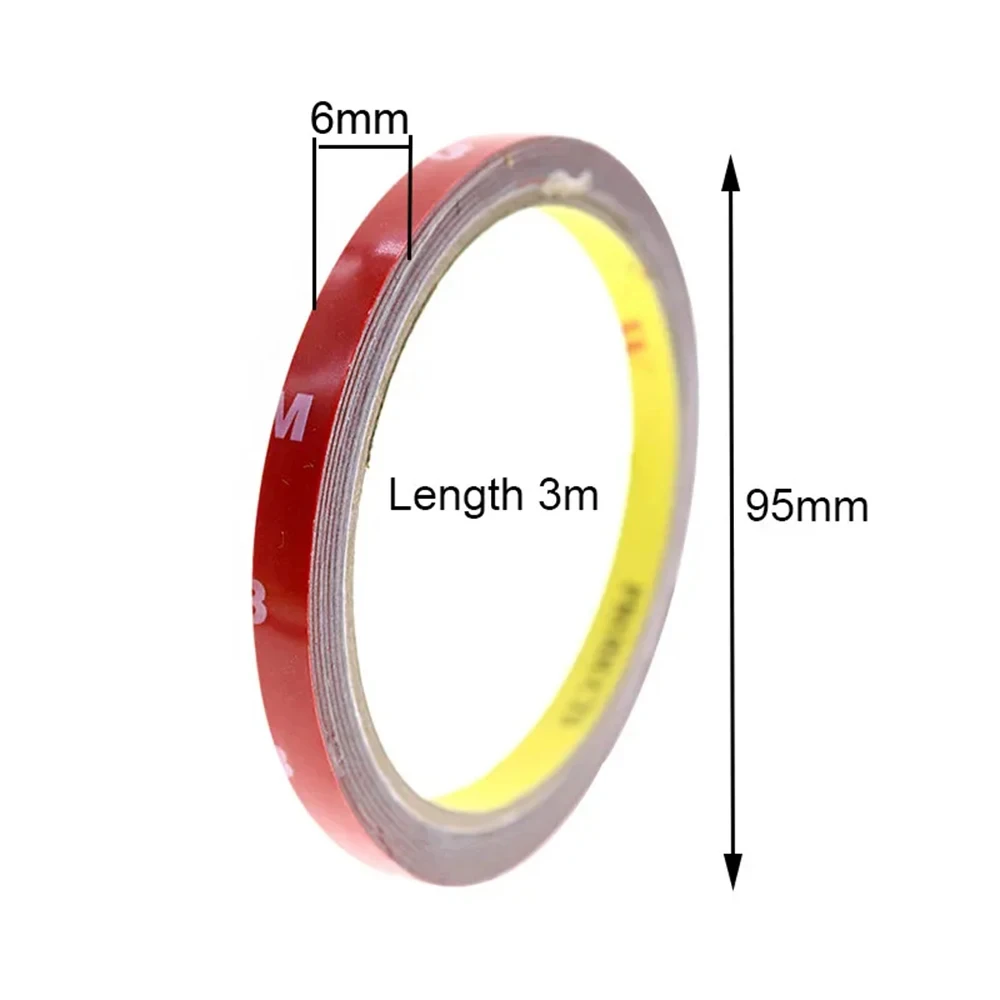 길이 3m, 너비 6mm의 자동차 양면 적응형 1롤 자동차 장식 테이프, 자동차 수정 1-10Pcs