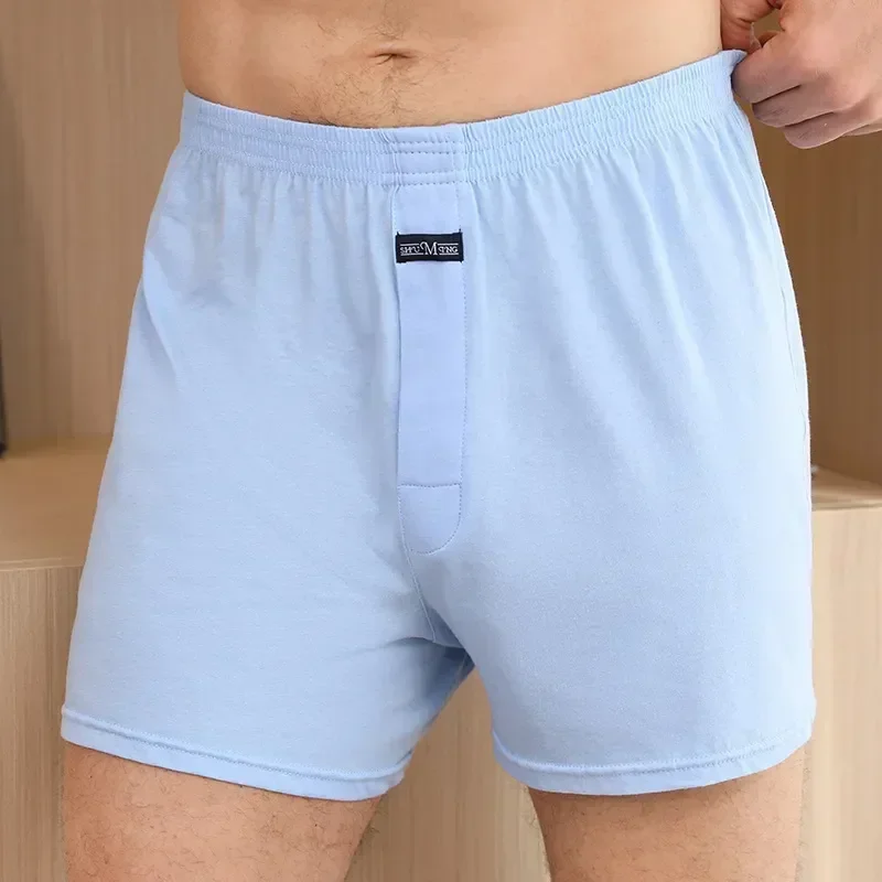 

Short Shorts Pajama Cotton Summer Loose Underwear Men Pants Elastic Bottoms Crotch Breathable Waist Sleepwear Solid