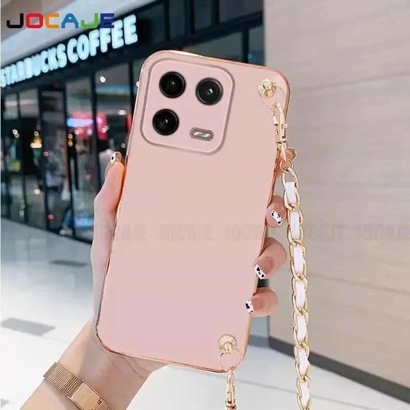 Chain Crossbody Leather Lanyard Bracelet Strap Plating Shockproof Soft Cover