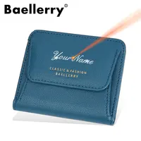Name Customized Wallet Short Women Card Holder Coin Pocket Brand Female Purses High Quality Photo Holder Wallet For Girls 1