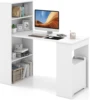 48 Inch Computer Desk with Bookshelf Reversible Study Writing Desk with Storage Shelves CPU Stand Compact Office Desks & Worksta 2