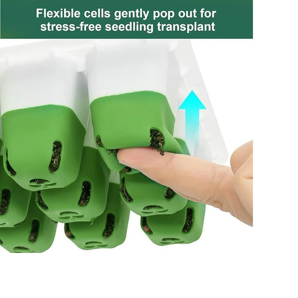 Seedling Starter Tray Kit with 12-Hole Silicone Planter