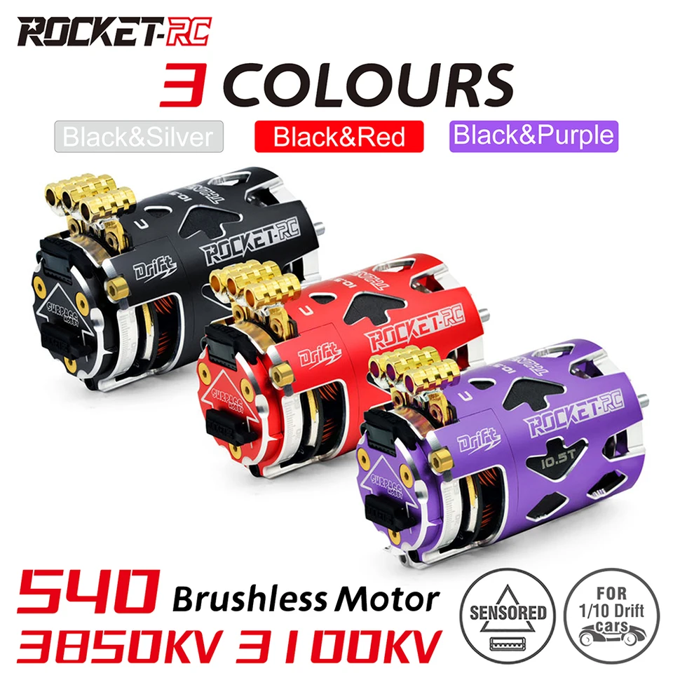 Rocket RC Brushless Motor Thunder 540 Sensored 10.5T 13.5T 3.175