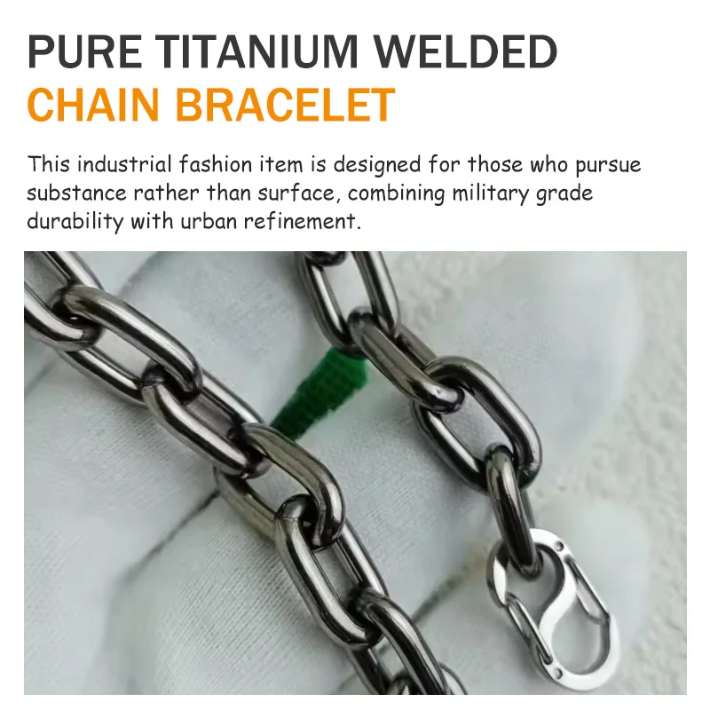Pure Titanium Bracelet Welded Chain Unparalleled Strength