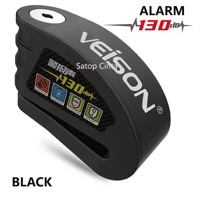 Veison-candado con alarma para motocicleta, candado antirrobo para freno de disco de Moto, sonido de 130DB, recordatorio de seguridad, bolsa de cuerdas