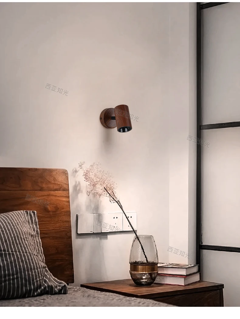 Led Spotlights Minimalist Walnut Wood Grain Wall Lamp Ceiling Spot Light Sd74d60d10768465c8d5291921d8786ddq
