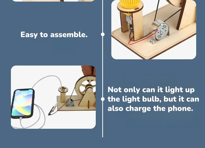 Hand-cranked Generator Science Kit For Kids Creative Physics Toy_voghion.com