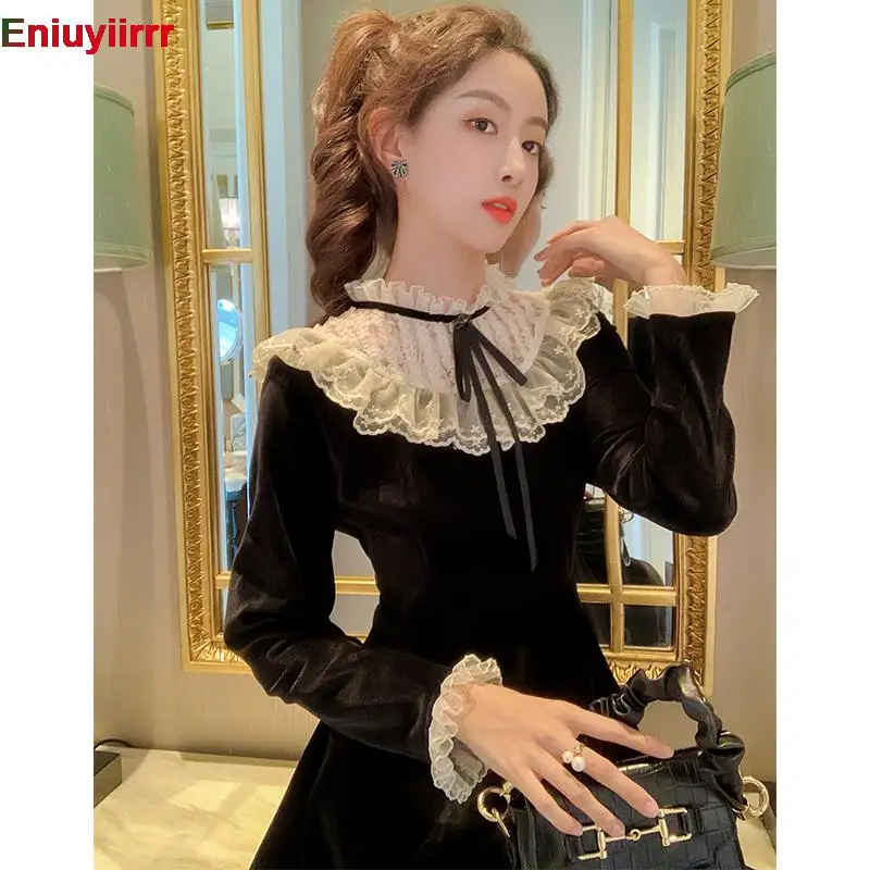 2022 New Year Velvet Dress Women Stand 