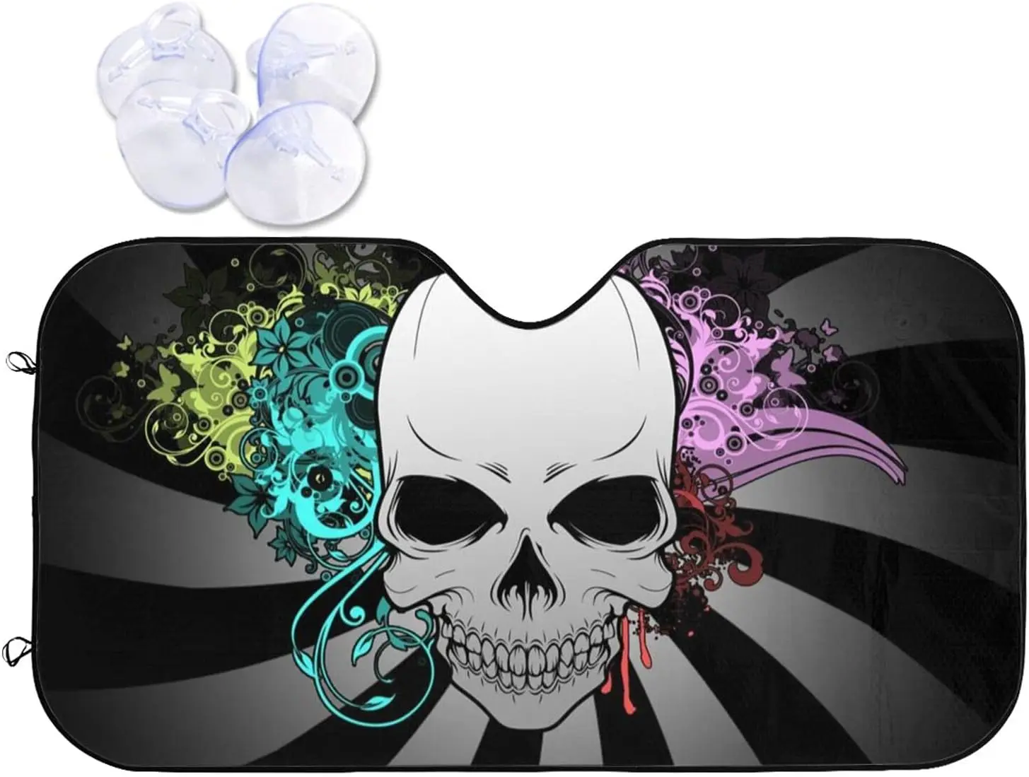 

Skull Car Windshield Sun Shade for Trucks SUV Auto Interior Heat Sun Visor Foldable Sunshade Block UV Rays Front Window Shades