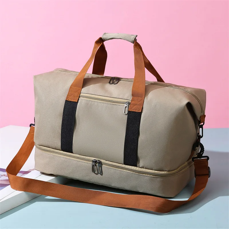 Women's Oxford Fabric Travel Bag  Large Capacity Trolley Sleeve Carry Backpack for Hiking Yoga Swimming Gym Multipurpose Handbag