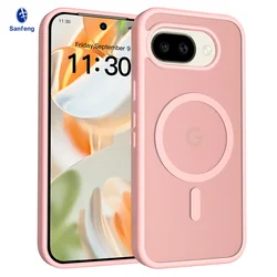 Translucent Matte Magnetic Wireless Charging Case - Candy Color Slim Cover - Google Pixel 10a (Pink)