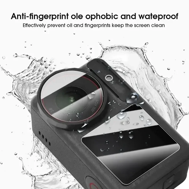 Résistance aux chocs et aux rayures assurée par le verre trempé pour DJI Action 5 Pro.