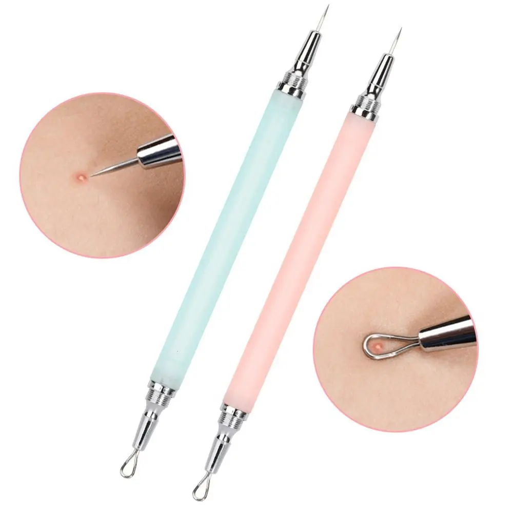 Stainless Steel Double-Head Blackhead Remover Pore Cleaner Needles Detachable Portable Whitehead Squeeze Extractor
