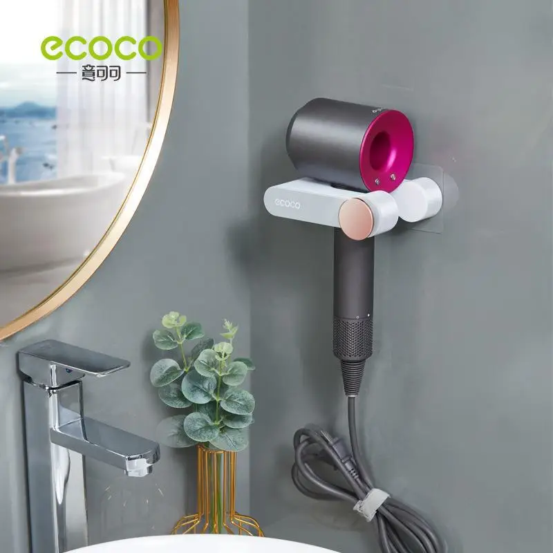 Efficient Ecoco Hair Dryer Holder and Bathroom Organizer with Cable Management