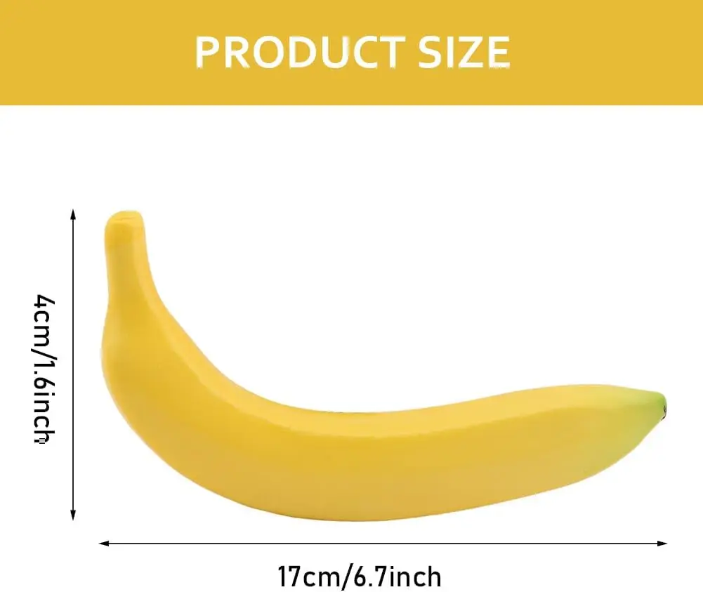 Artificial Fruits and Vegetables 4 Pcs Artificial Yellow Bananas Lifelike Fake Fruit Faux Fruit Props House Kitchen Decoration Photography Decoration