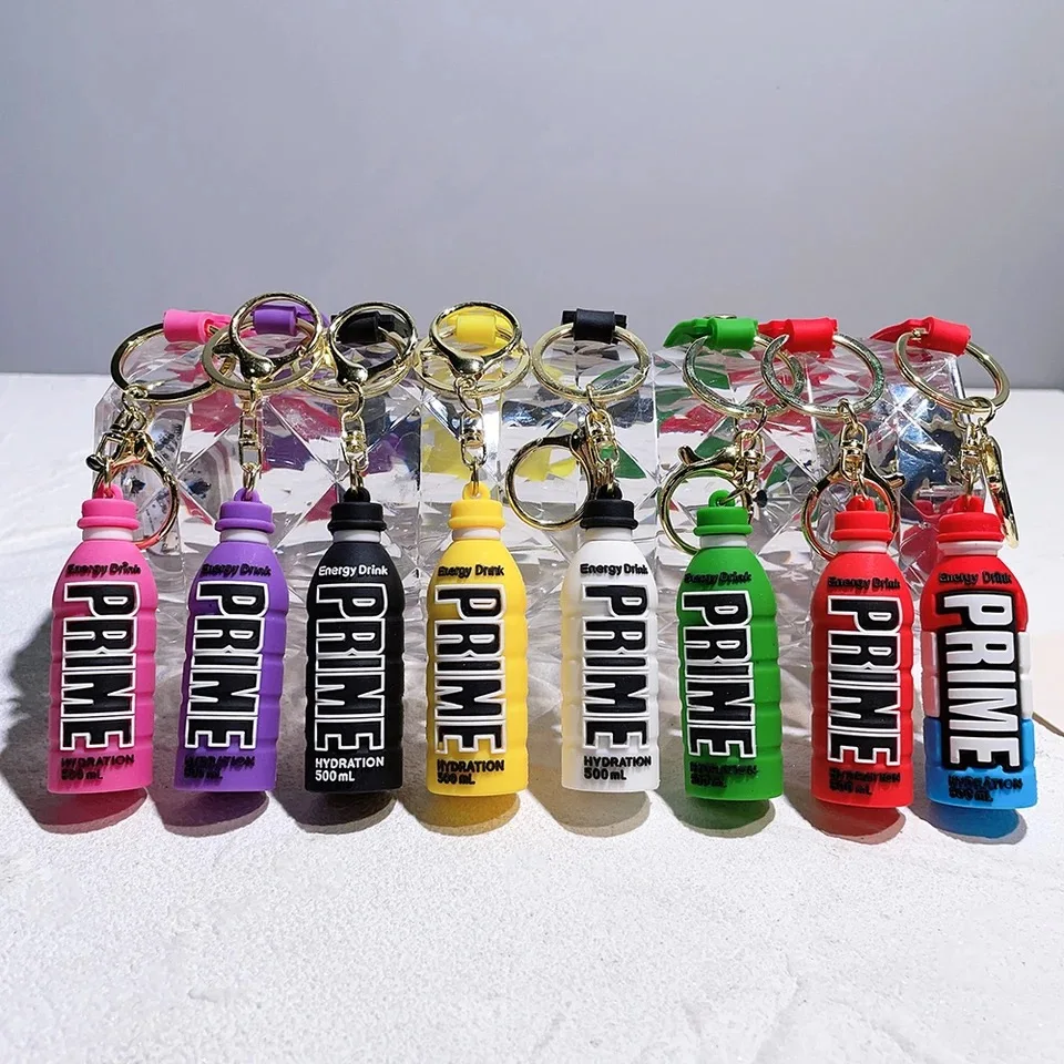 Cartoon Prime Hydration Drink Portachiavi Per Le Donne Gomma Morbida Bevande Portachiavi Per Auto Ciondoli Per Borse Coppia Portachiavi Regalo Per Bam