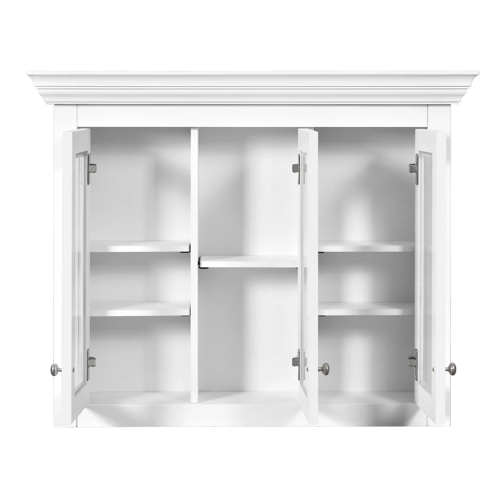 Wood Medicine Cabinet with Mirror Glass Door and Adjustable Shelves
