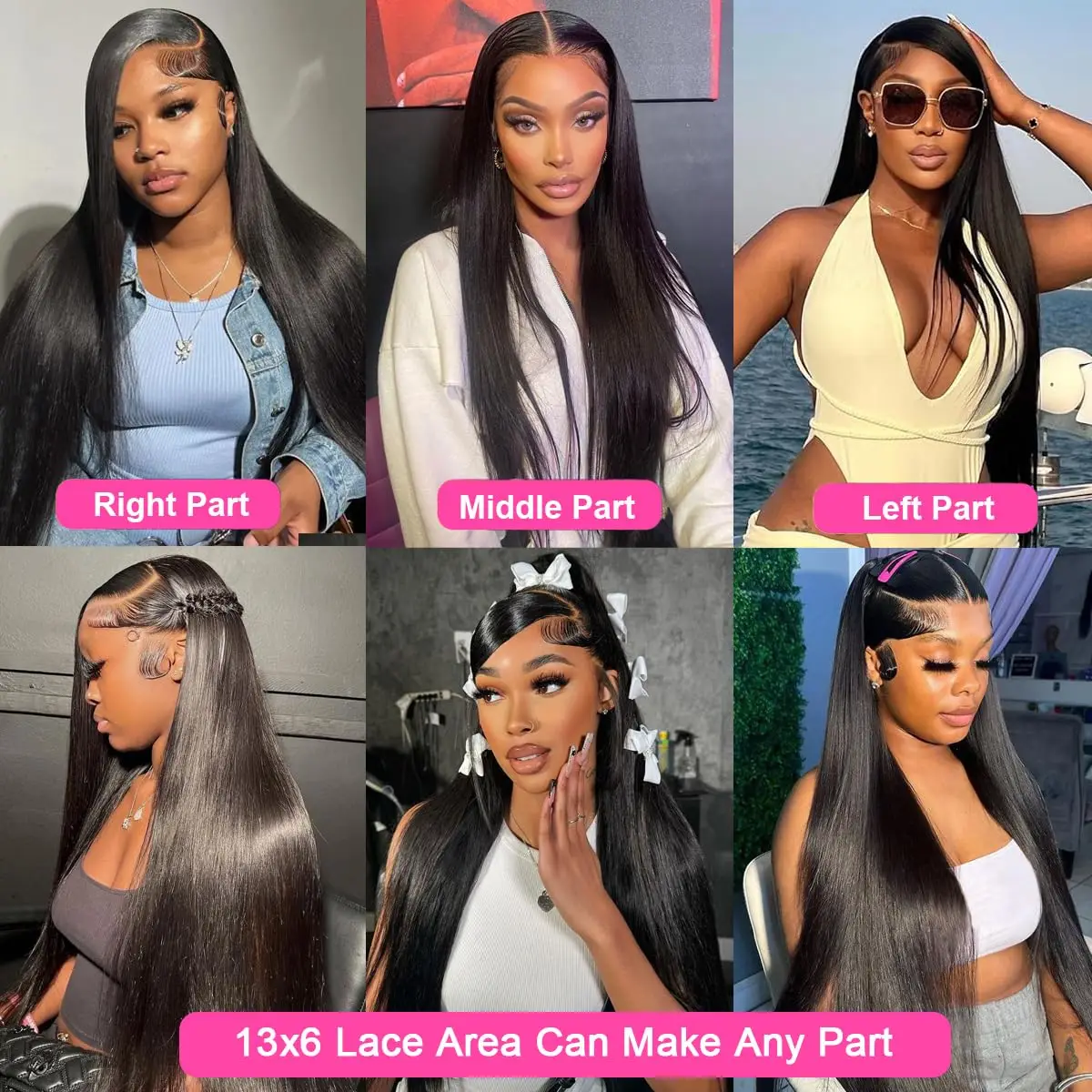24 Inch Straight Wigs Human Hair 200% Density 13x6 HD Lace Front Wigs Human Hair Pre Plucked Glueless Straight Lace Frontal Wig
