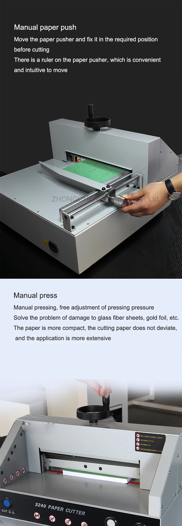 WH-320V A3 Small Desktop Electric Paper Cutter Automatic Paper Front And  Rear Protective Cover Power Switch Button Knife Light - AliExpress