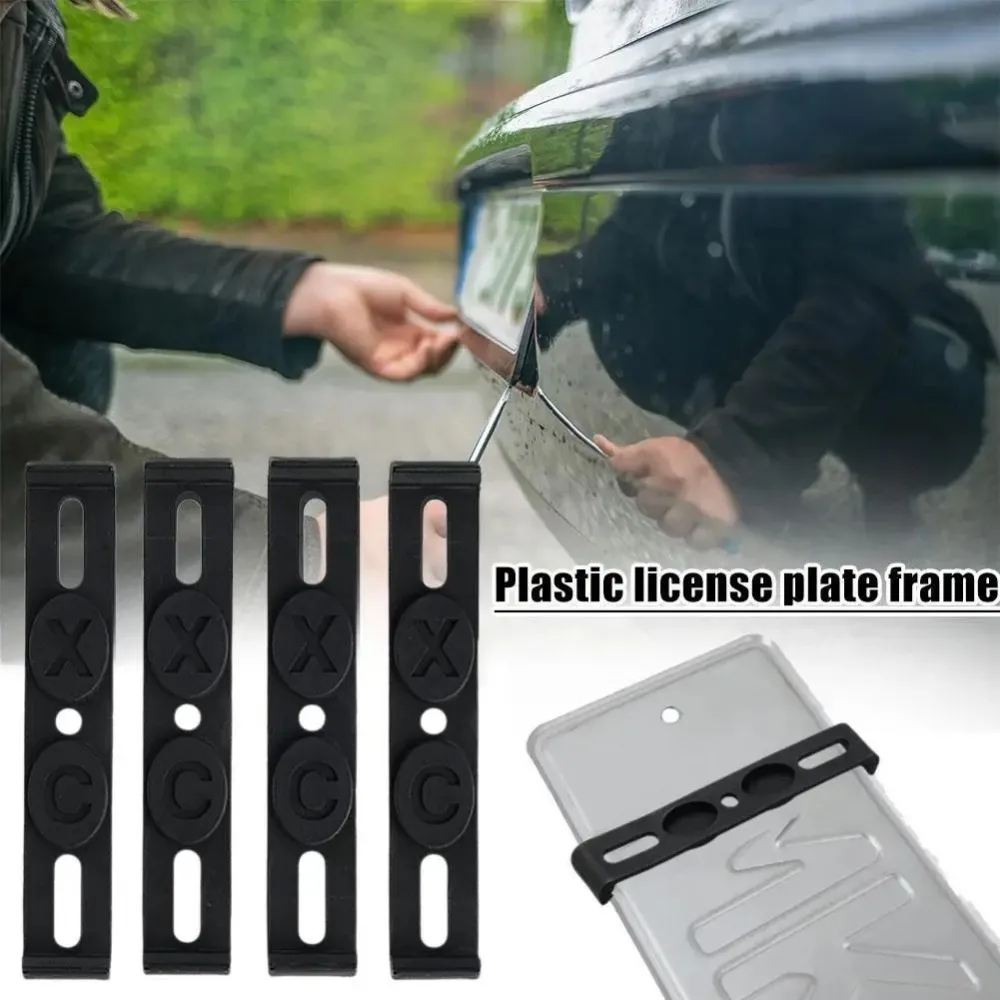 번호판 홀더 4PCS 비바람에 견디는 프레임리스 번호판 프레임 전면 및 후면 자동차 태그용 자동차 태그 프레임 자동차 액세서리